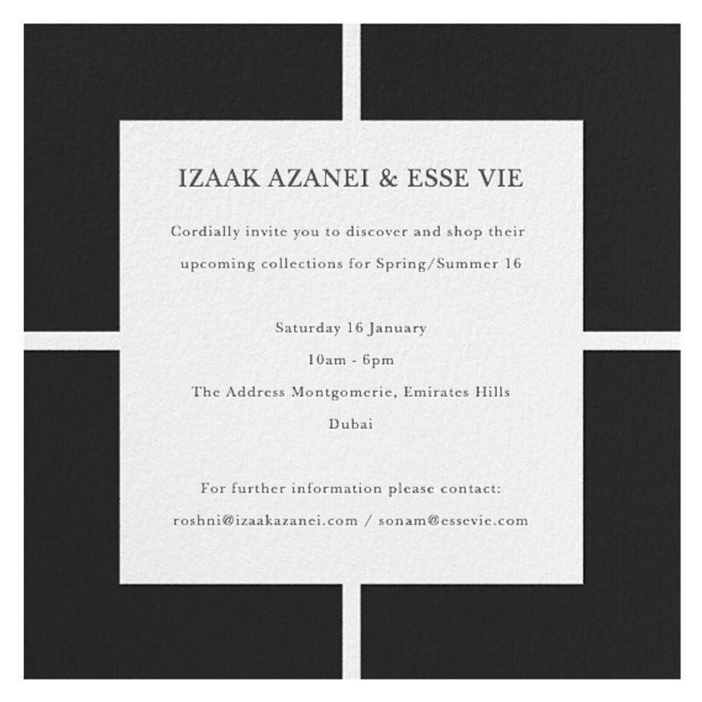 EsseVie's tweet photo. Dubai, we are coming! • ESSE VIE X IZAAK AZANEI • 
Address Montgromerie, Saturday 16th Jan… https://t.co/d0248kSkkW https://t.co/1OnpzClC1r