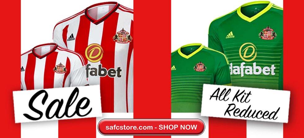 SunderlandAFC's tweet photo. Price reductions on the 2015-16 #SAFC away kit, as worn by hat-trick hero @IAmJermainDefoe! https://t.co/Fm99R8Ww8r https://t.co/NificTNoNV