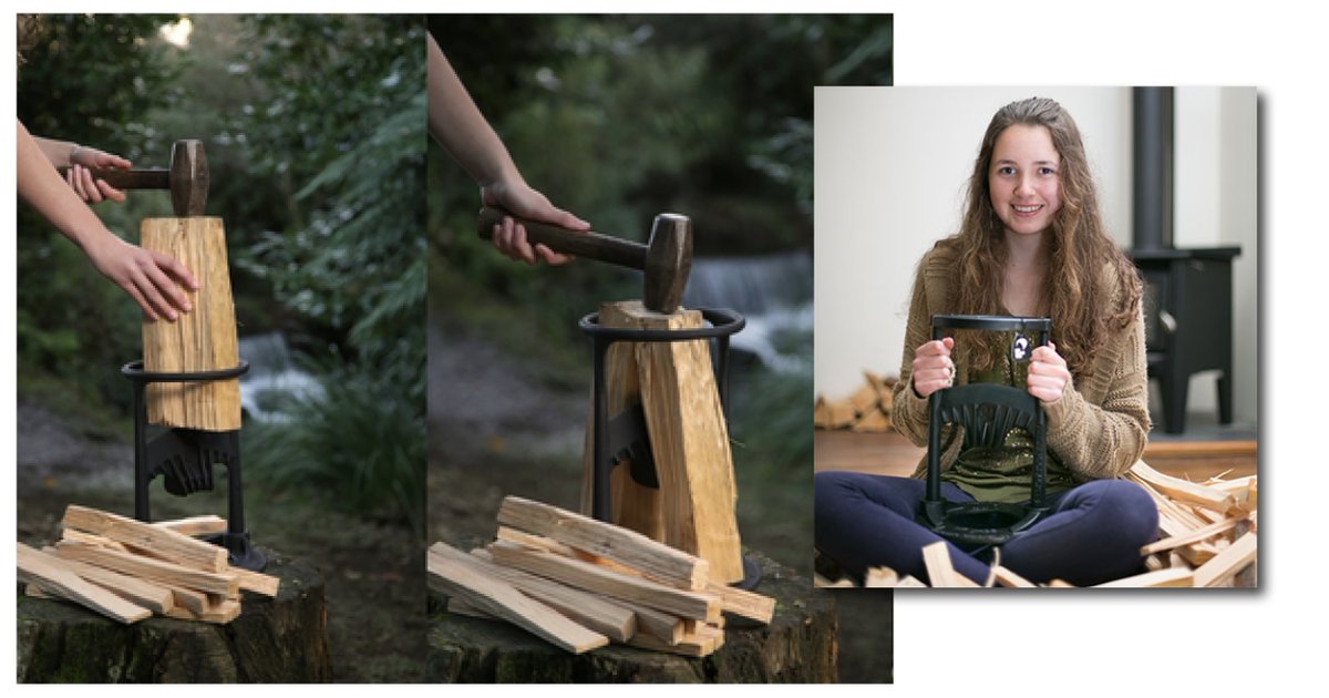 KIDS_DISCOVER's tweet image. #DidYouKnow New Zealand teen Ayla Hutchinson invented a safer woodcutter called the Kindling Cracker? #TeenInventor