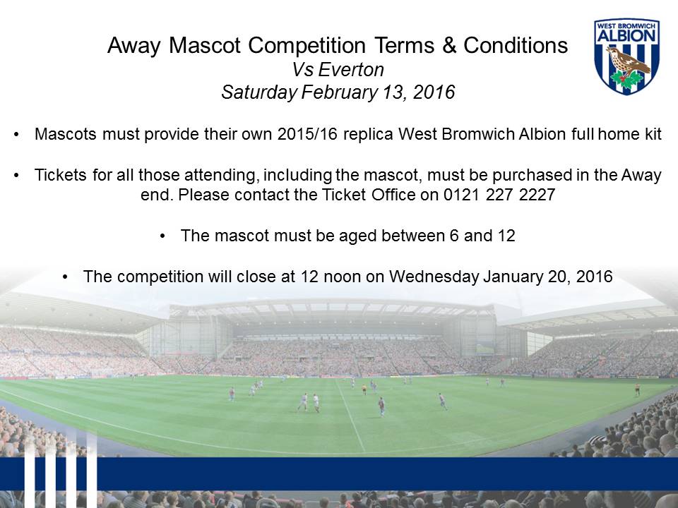 We have our second Away Mascot competition of the week - Follow &amp; RT to enter for  Everton away on Sat, February 13