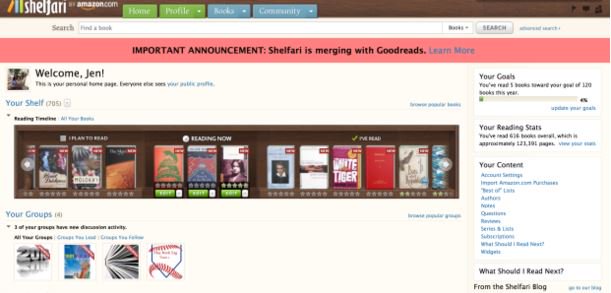 #Amazon is shuting down #Shelfari .The site is merging with #Goodreads thereadersroom.org/2016/01/12/ama…  #thereadersroom