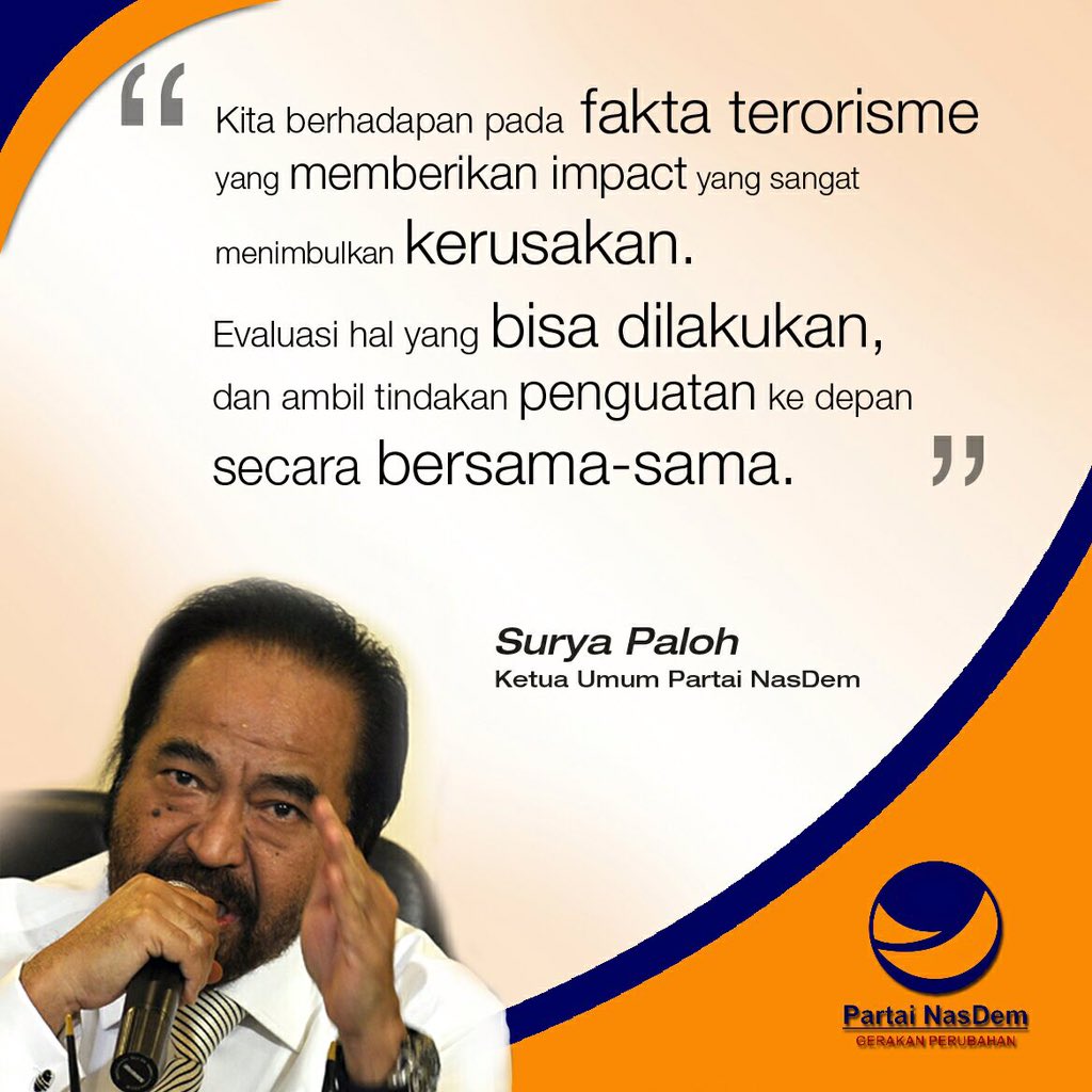 NasDemBkl's tweet photo. RT @martinmanurung Surya Paloh: Kita tidak takut..., kita bukan bangsa yang lemah..! https://t.co/lOE5YU4vb5