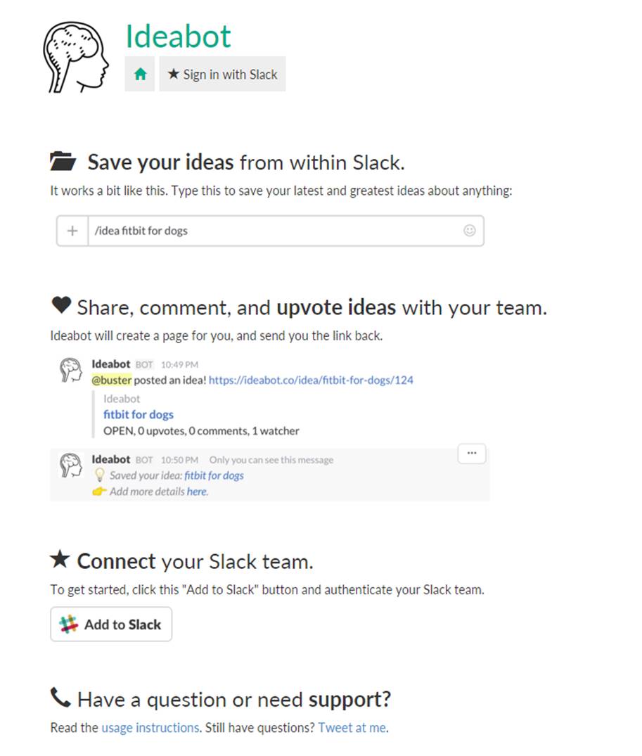 mwbateman's tweet photo. We love @SlackHQ 's #ideabot welcome mail from @buster - #fitbit for dogs is a great idea, we've done it @PitPatPet https://t.co/sd2XW0KqNM