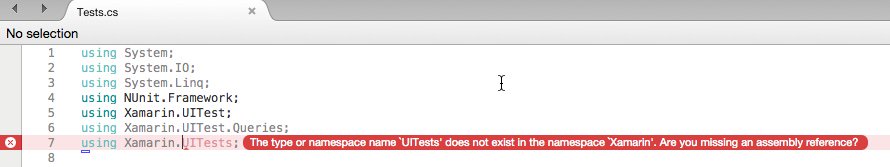 saramgsilva's tweet image. normally I use #visualstudio but today I am using #xamarinstudio and I love this kind of message of error, helps!