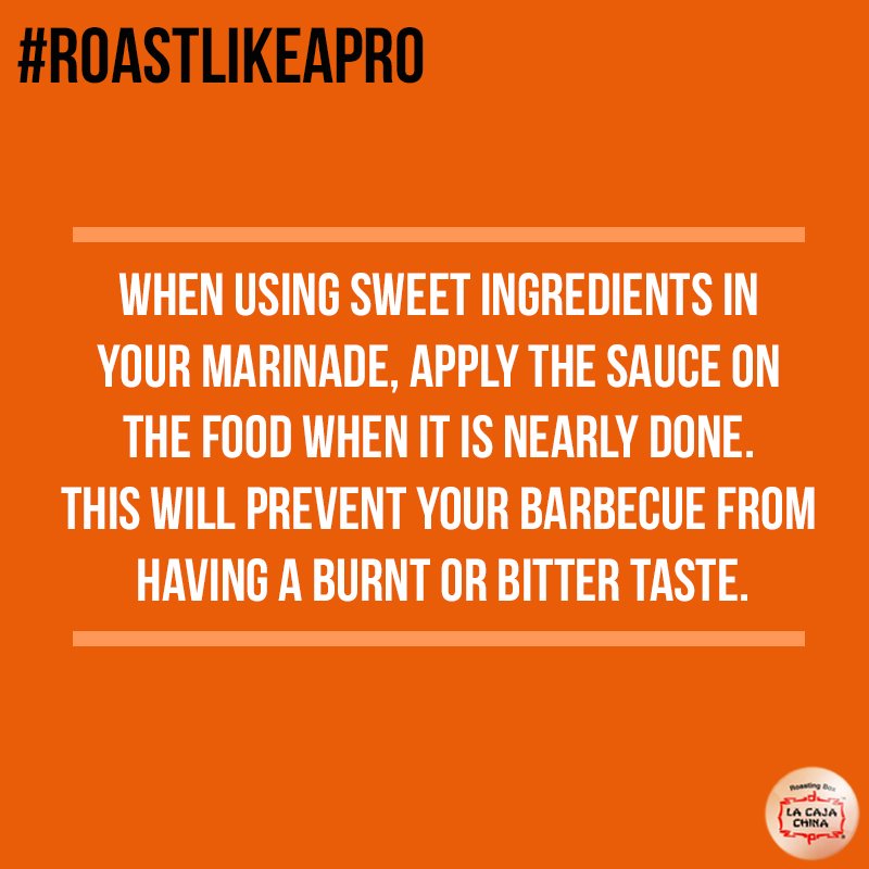 LaCajaChina's tweet photo. Using a sweet marinade? Here's a quick tip! #roastingtips #RoastLikeAPro #barbecue #barbecuetips #bbq #roasting https://t.co/TqBsBPzAla