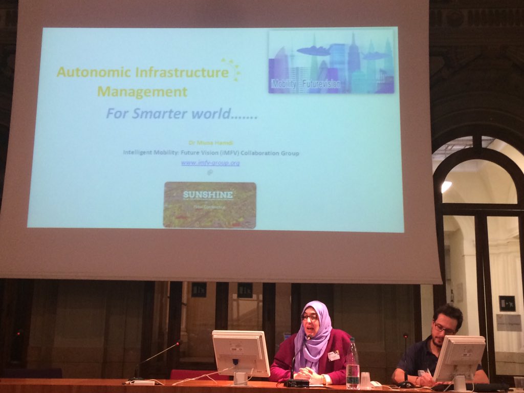 sunshine_EU's tweet photo. Dr Muna Hamdi, talks about #smartinfrastructures #mobility and the role of the energy systems https://t.co/ePQiK0tR9l
