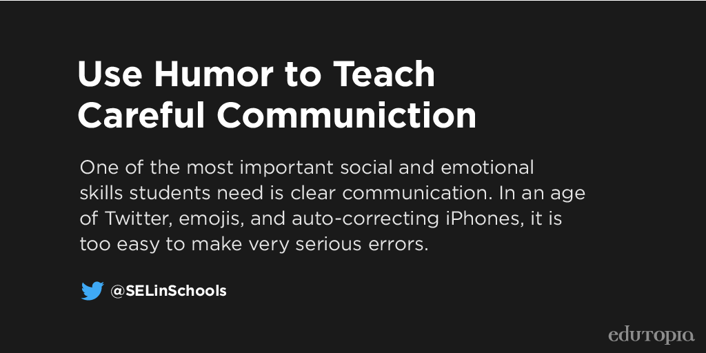 edutopia's tweet photo. Teach students about careful communication with this simple (&amp; hilarious) lesson: https://t.co/s49gWKUoZ1. https://t.co/Rvy5qpzTGg