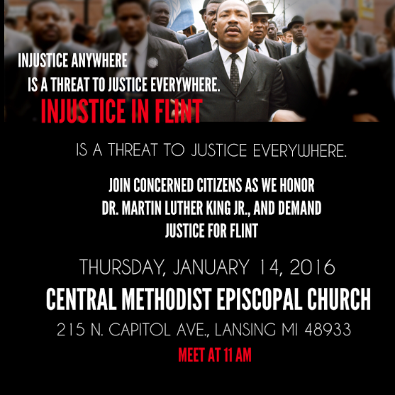 HectorSolon's tweet photo. RALLY TODAY: Honor Dr. MLK and "Demand Justice for #Flint" - Jan 14 11AM in Lansing. #StandUpFlint #FlintWater https://t.co/qTp3SC1qzO