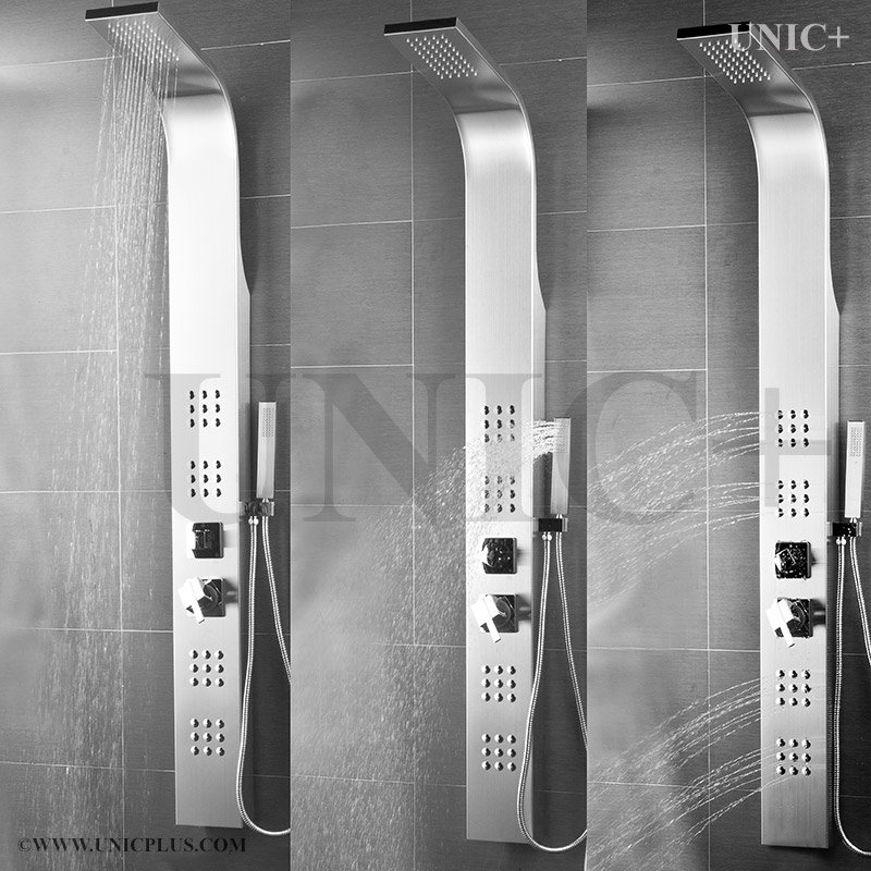 unicplus's tweet photo. New shower experience #showerpanel #showerjet comes in Brushed nickel and Polished Chrome Finished !! Unicplus https://t.co/dE4hEv08kp