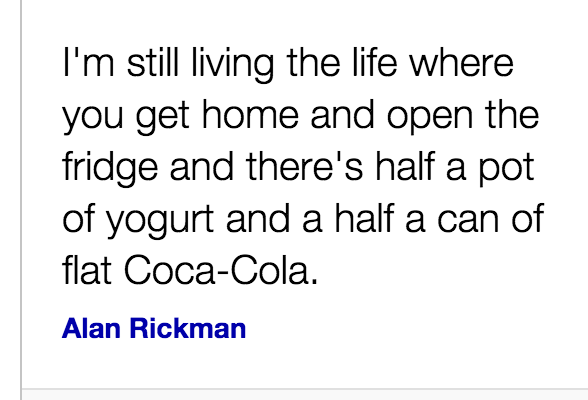 MegsDeAngelis's tweet photo. RIP Alan Rickman ❤️❤️❤️ Here are some things he said that made me smile but also think about the universe ❤️ https://t.co/iCS3rDzGCF