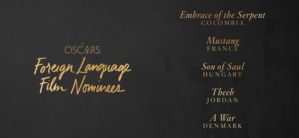 elcolusa's tweet photo. ¡Felicidades al #cine colombiano por su nominación en los @TheAcademy Awards! #colombia #Oscars2016 #movie https://t.co/i6hbqeBR7M