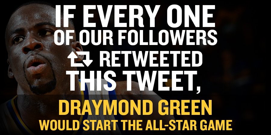 Sending Draymond Green to his first All-Star Game is only a RT away. #NBAVOTE