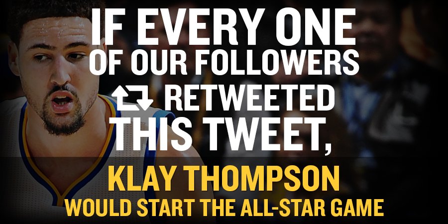 Begin your day on a positive note &amp; RT this to #NBAVote for Klay Thompson.