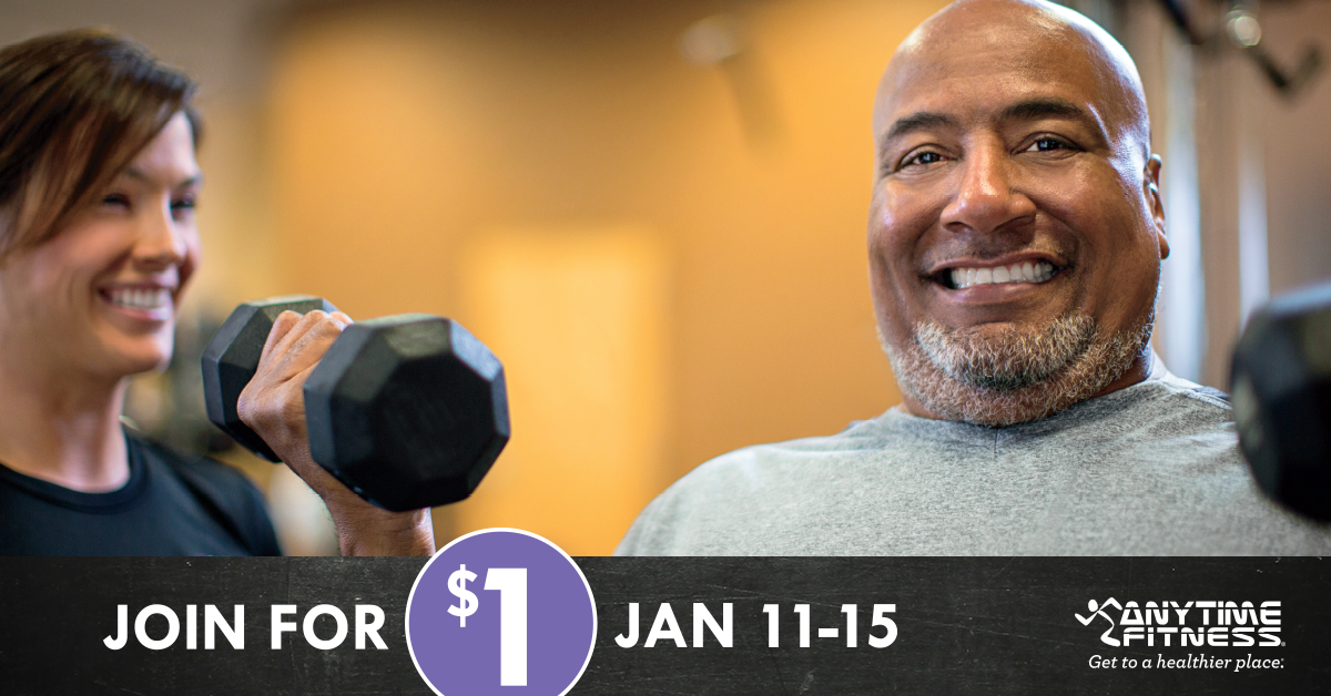 AnytimeFitness's tweet image. Join Anytime Fitness today or tomorrow for only $1! #G2HP