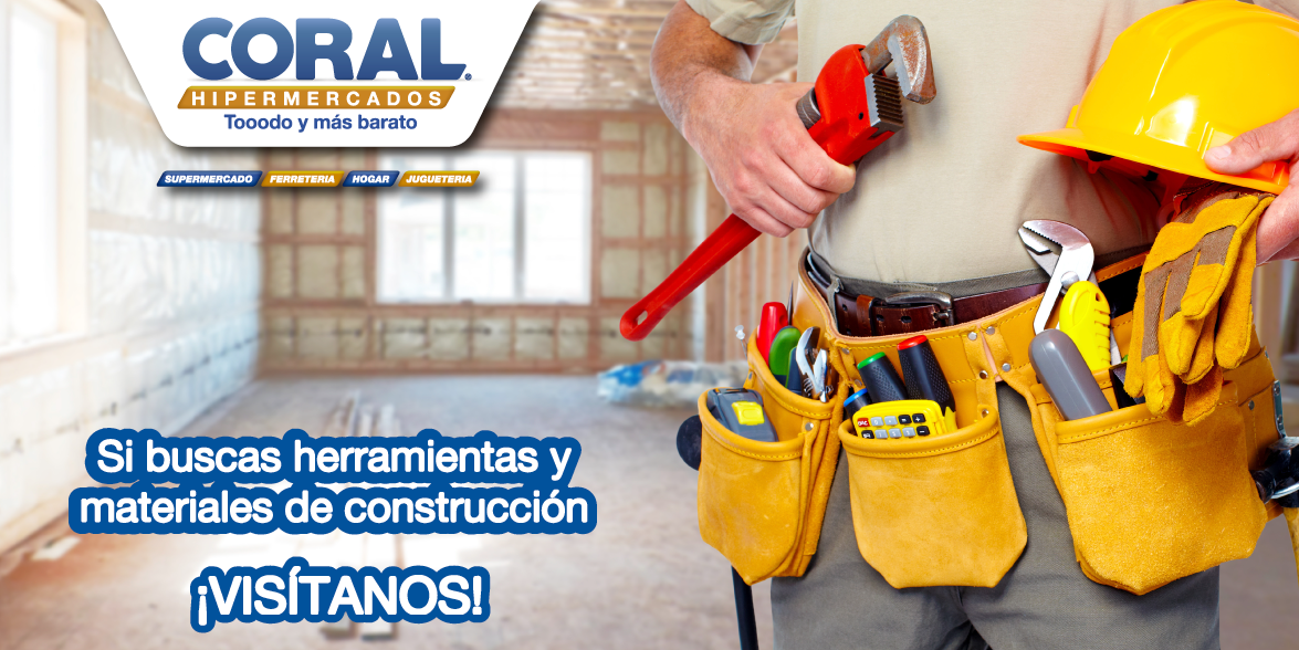 Si necesitas materiales de construcción y ferretería, visita Coral Hipermercados donde tenemos TOOODO y más barato.