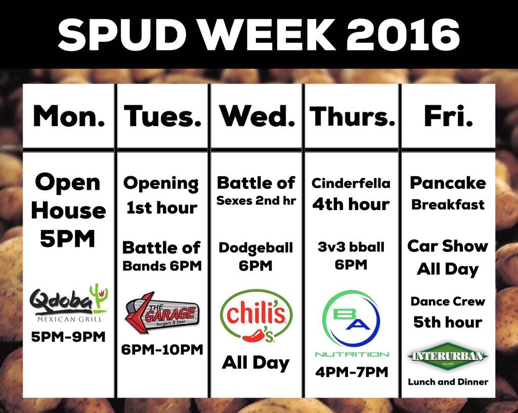 spudweek's tweet photo. Some things to put on your schedule for next week!!' https://t.co/N3DISsDAr0