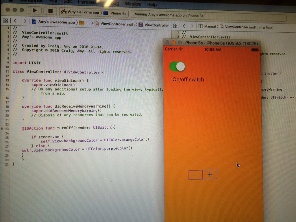craigsclass's tweet image. Hour of code was much easier than swift coding in Xcode. But I'm learning ....... #MSICEdAppHack @JALPrincipal