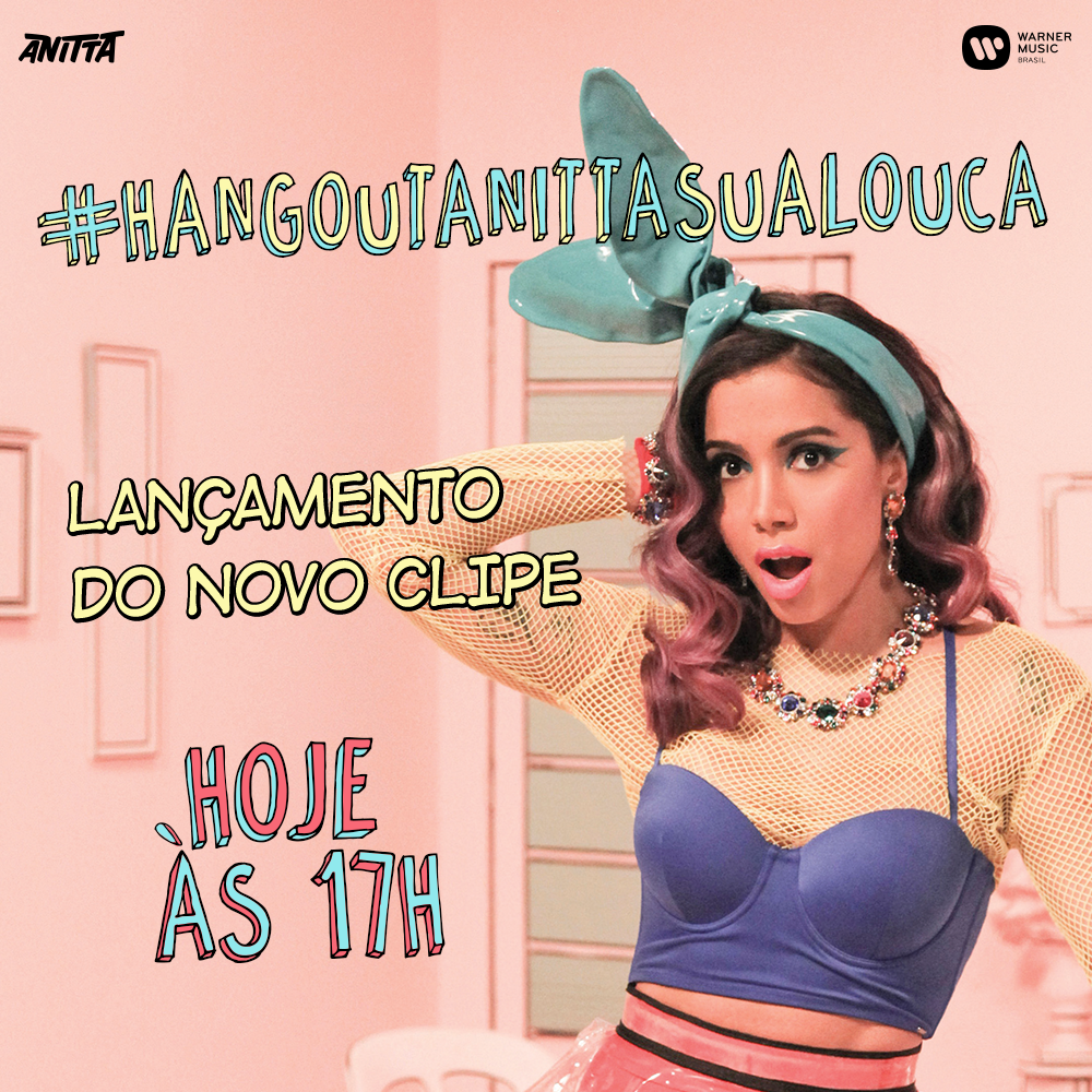 Hoje <a href="/anitta/">Anitta</a> comanda o <a href="/tvzmultishow/">tvzmultishow</a> para lançar o clipe de #EssaMinaÉLouca! Às 19h, após o #HangoutAnittaSuaLouca
