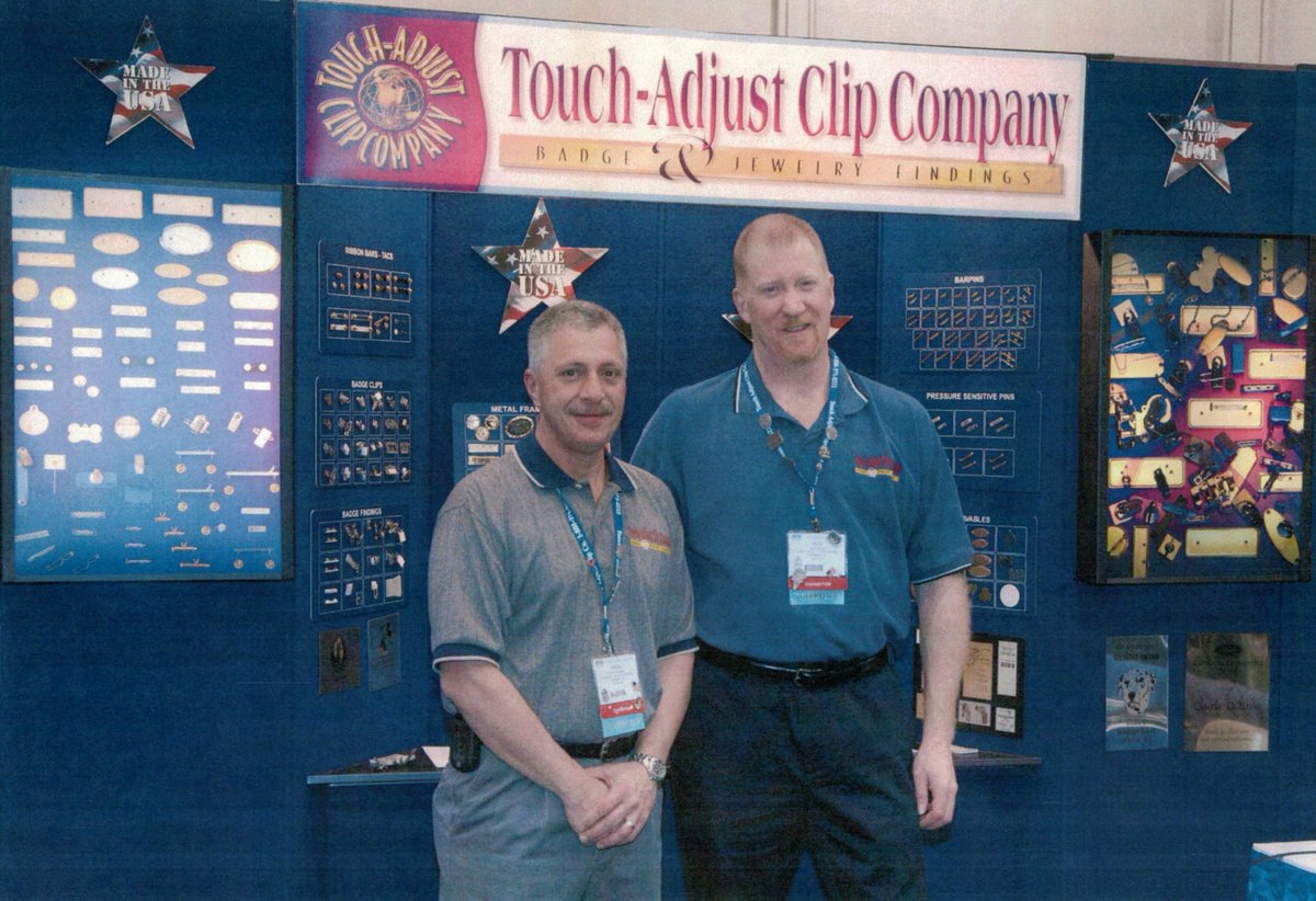 touchadjust's tweet image. A little #TBT, our  President and VP at a show! Next show is in Puerto Rico soon! touchadjustclip.com #Awards