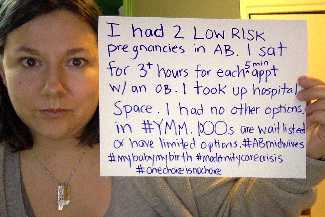 itslauriemcg's tweet photo. #onechoiceisnochoice #ABmidwives #mcan #maternitycarecrisis #ableg @NDPStephanie #ymm #yyc #mybabymychoice #abhealth https://t.co/M1xI1EDAZF