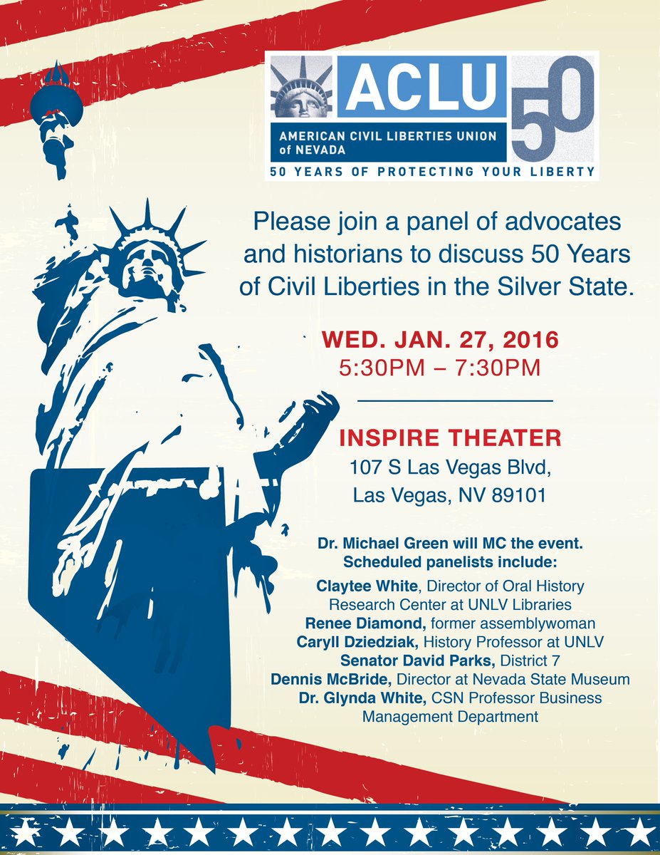 Please join a panel of advocates and historians to discuss 50 years of civil liberties in the Silver State.