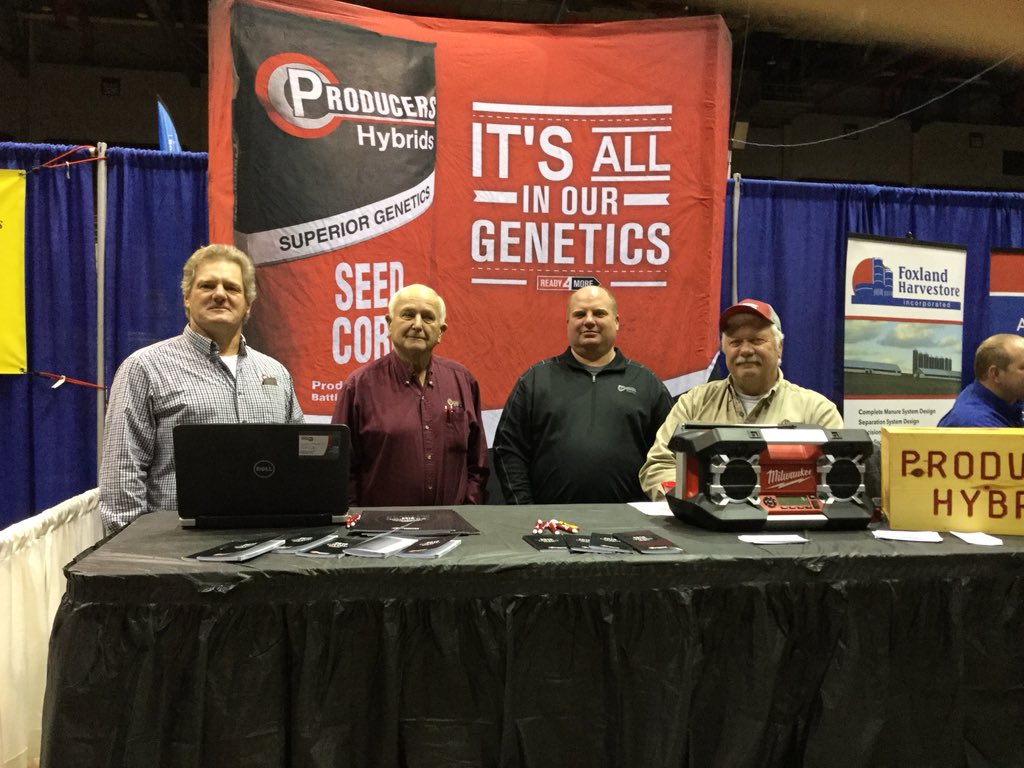 WingertPeter's tweet photo. The @ProducersHybrid Fantastic Four working the Lacrosse Farm Show today! Stop by for a chance to win a Radio! https://t.co/habeAdgCLE