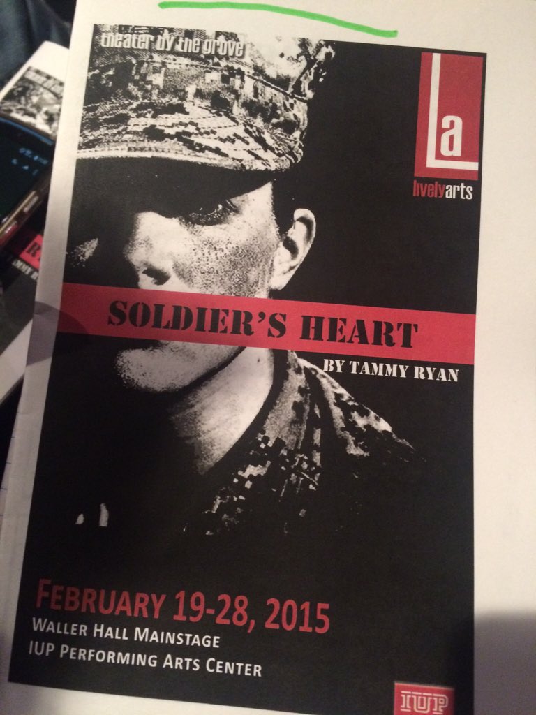 GKashner's tweet photo. Round 2! IUP's production of Soldier's Heart. #KCACTF2 https://t.co/xLt4hibaU4