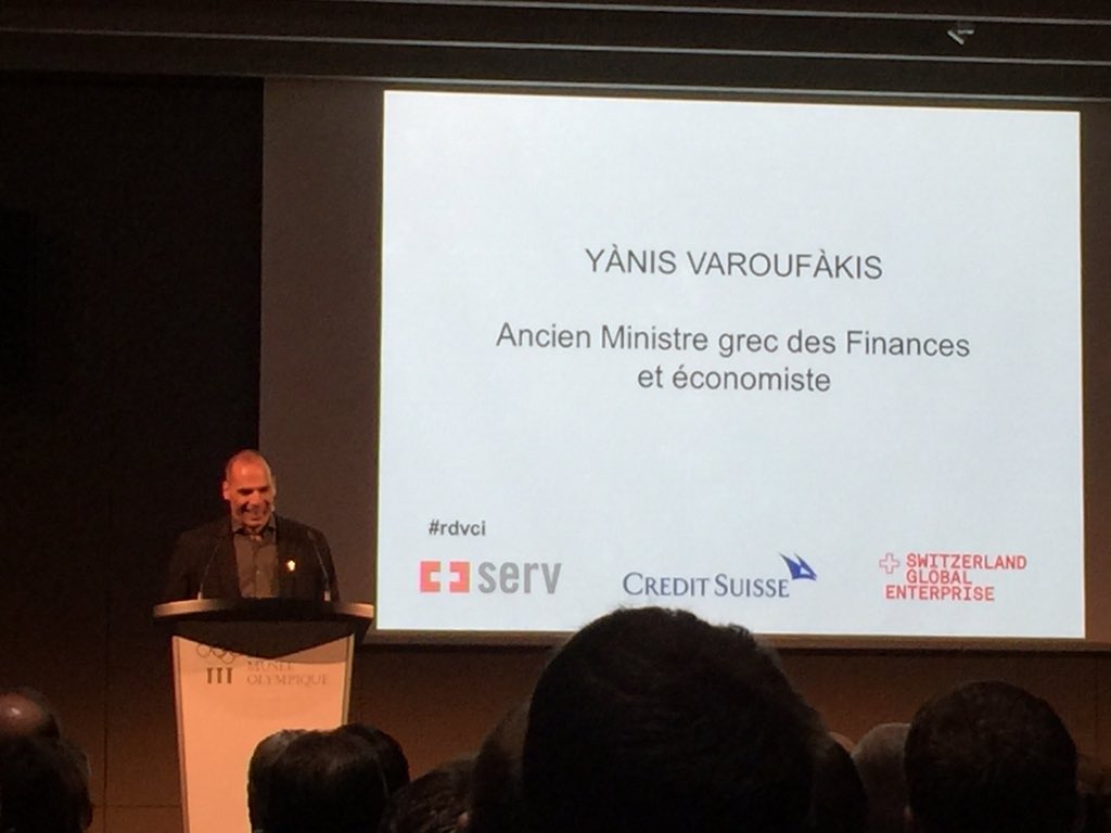 Quantesys's tweet photo. Attending Yanis Varoufakis' speech in Lausanne. #rdvci https://t.co/CEK854sjKZ