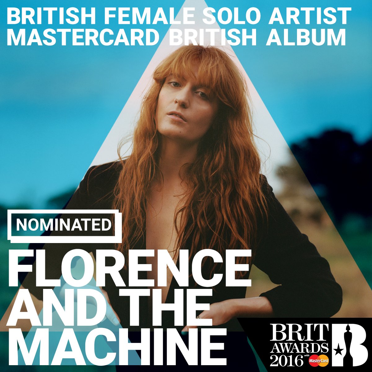florencemachine's tweet image. Pleased to be nominated for two @BRITAwards - British Album + British Female Solo Artist: brits.co.uk/nominees