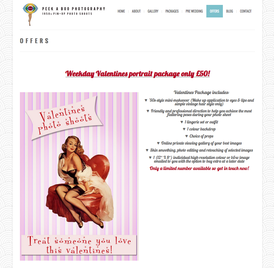 PeekaBooPinUp's tweet image. 1 month to go til Valentine's day, so here's a little treat for all you romantics out there! peek-a-boophotography.com/offers/