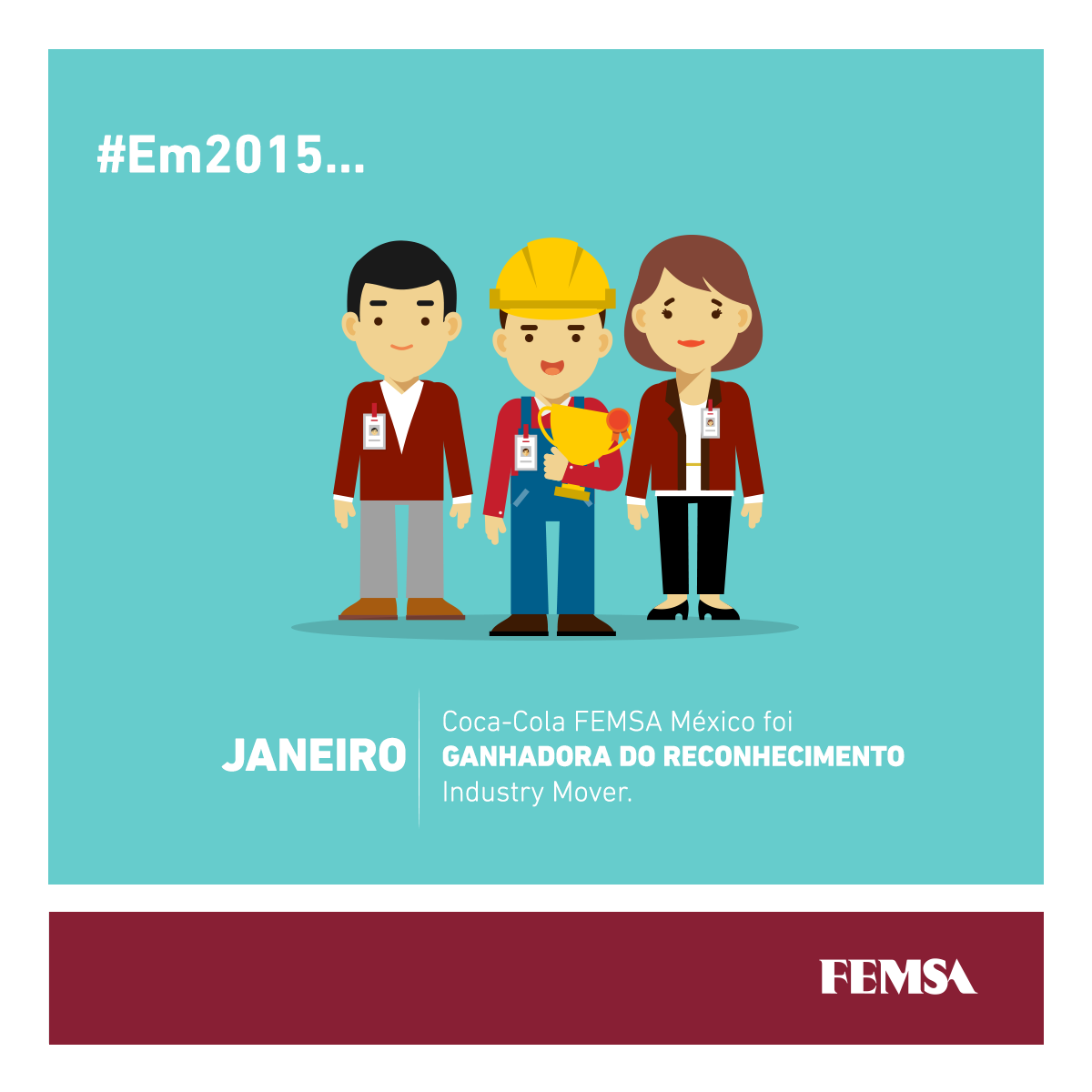 FEMSA's tweet photo. #Em2015, iniciávamos o ano com o reconhecimento "Industry Mover" para #CocaColcaFEMSA. https://t.co/0sOoPAQ1Y8
