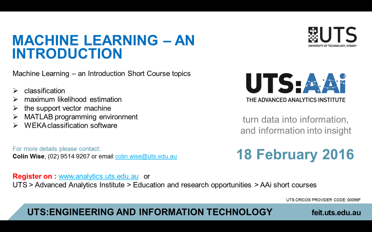 UTSAAiAnalytics's tweet photo. #Machine Learning – an Introduction #bigdata #DataAnalytics #DataMining #UTS #R #Rattle
https://t.co/i5L5IlQnpv https://t.co/GrjX1OKpZW