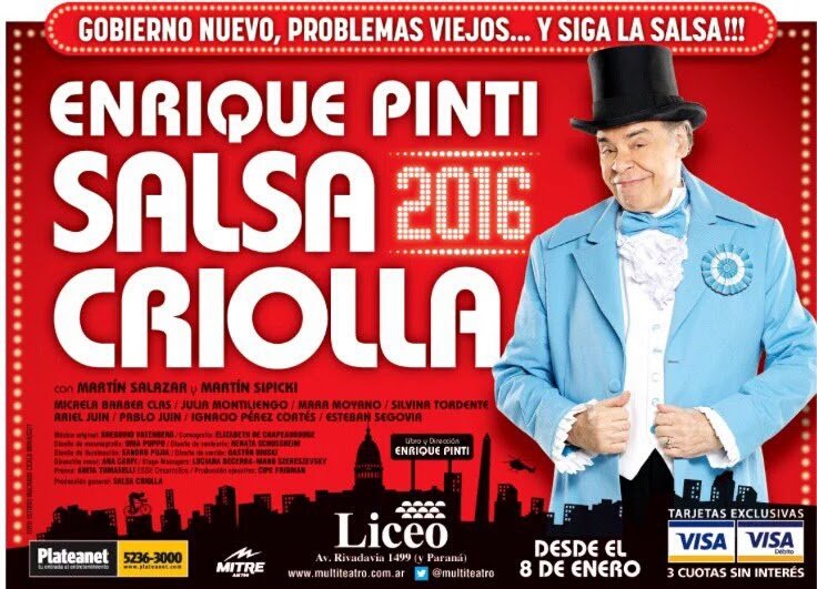 Hoy tenemos el placer d ir a ver <a href="/SalsaCriolla_30/">Enrique Pinti - SC</a> gracias <a href="/AnitaTomaselli/">Anita Tomaselli</a>