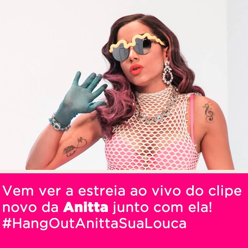 AnittaSstar's tweet photo. Vem fazer sua pergunta para a Anitta? Use a tag no Twitter #HangoutAnittaSuaLouca.
Assista: https://t.co/1iw7PtqbEM https://t.co/M0AF5rUL85