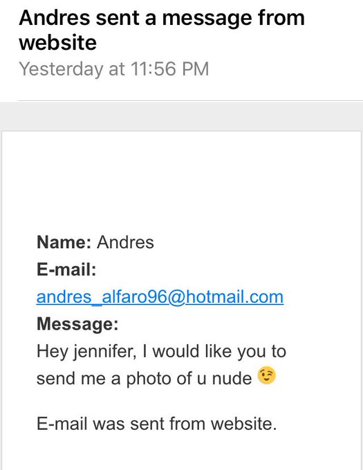 Nope, no Jennifer at this address. But, I'll answer for Jen, "No way, Andres." #fuckyouPayHer https://t<a href="/tag/fuckyoupayher"class="tags"><span>#fuckyoupayher</span></a>