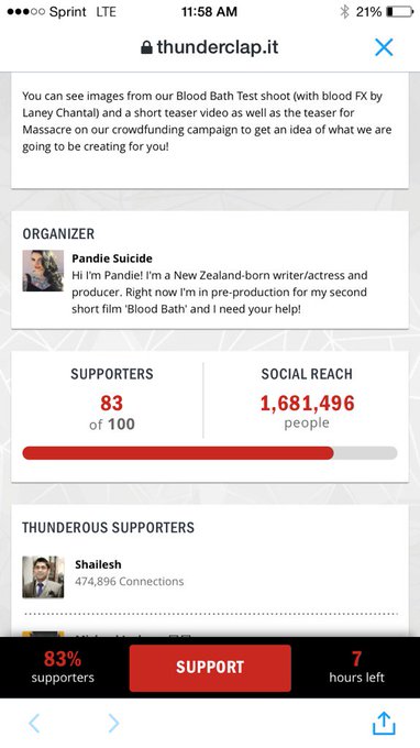 Please join my #thunderclap it's free &amp; helps so much just need 17 more! We're at 83% https://t.co/o96pYREJZQ<a href="/tag/thunderclap"class="tags">#thunderclap</a>