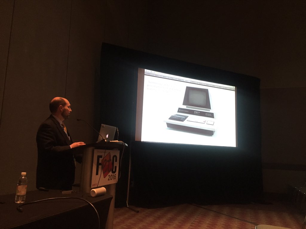 MrChase's tweet image. Gr8 to hear @southjoseph @fetc explain how the Commodore PET opened his world. #ActiveUse #TransformLearning #netp16