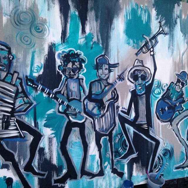 Moody #mixedmedia by #nola artist <a href="/lionelmilton/">lionelmilton</a> in SprayScapes opens Jan 29 curated by #bissellatelier <a href="/graffuturism/">graffuturism.com</a>