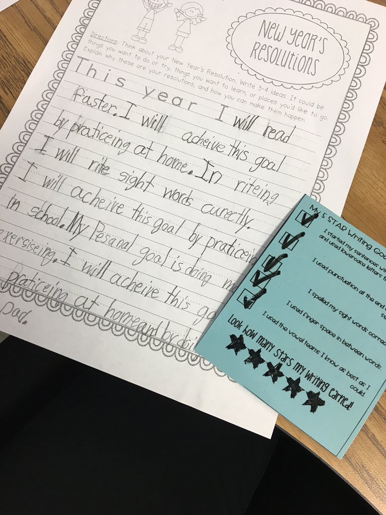 k12_ELA's tweet photo. Using writing accountability checklists in 1st grade to build 5 star sentences! #ownership @HillsideES #teammcdevitt https://t.co/7SQ4rLZI4d