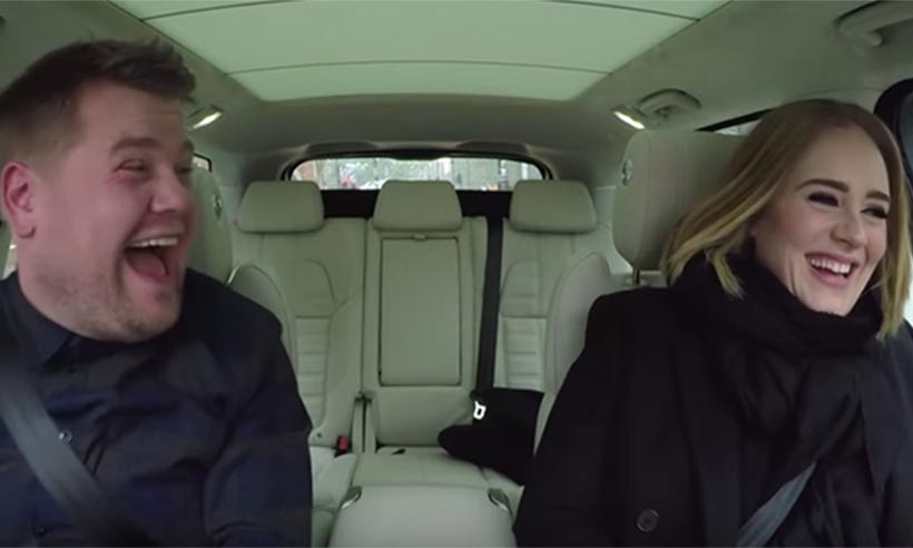 hellomag's tweet image. Watch @Adele cover the #SpiceGirls with @JKCorden - it's epic: ow.ly/X3NXu