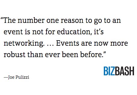 TempoEventsCo's tweet photo. Why @JoePulizzi thinks online content and connections drive interest in events https://t.co/OjWDbqCrHY https://t.co/F3xJGBeuLI via @BizBash