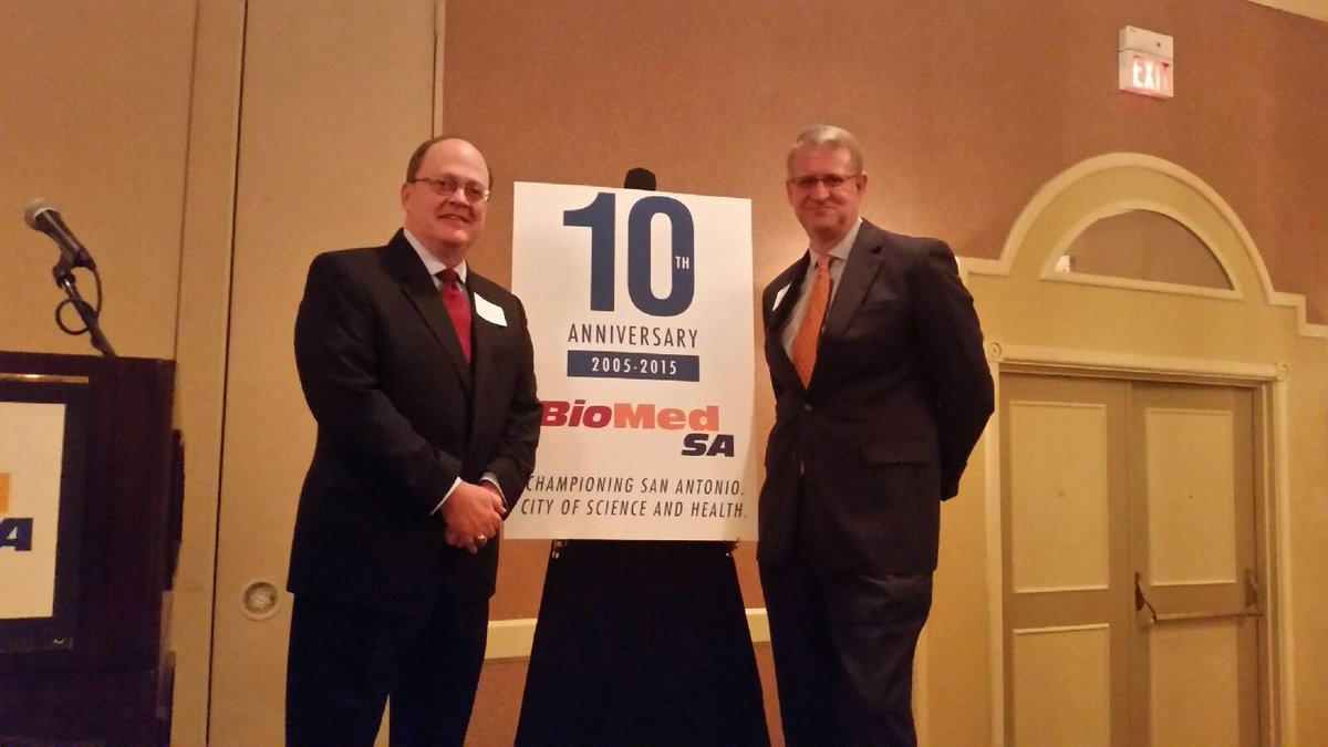 Stan Marett and Ted Day, SVP of Strategic Planning at UHS, turn out to support BioMed SA at their annual breakfast.