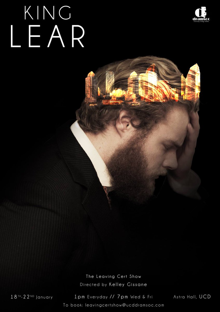 dramsoc's tweet photo. Our second competition! Win TWO FREE TICKETS to King Lear by retweeting this poster. Closing 9pm tomorrow https://t.co/0ajV8vRnd8