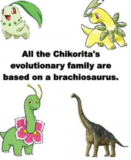 Poke__Facts's tweet photo. All grass type starters are based on different 'saurs': https://t.co/MvMkSIvVMn