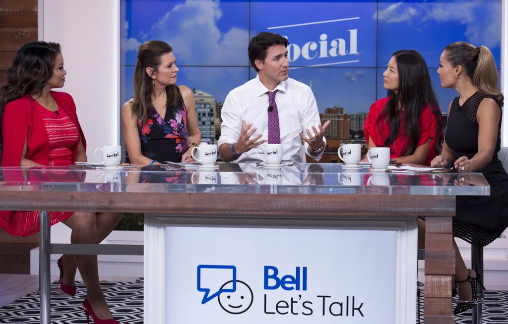 So honoured to have PM <a href="/JustinTrudeau/">Justin Trudeau</a> join us today for a very special hour to air on Jan 27 at 7pm ET #BellLetsTalk