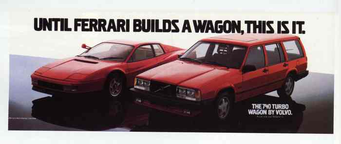 Bringatrailer's tweet photo. True fact, the Volvo 740 Turbo still remains the only direct competitor to the Ferrari FF

#prancingmooseftw https://t.co/nXYxjZELkc