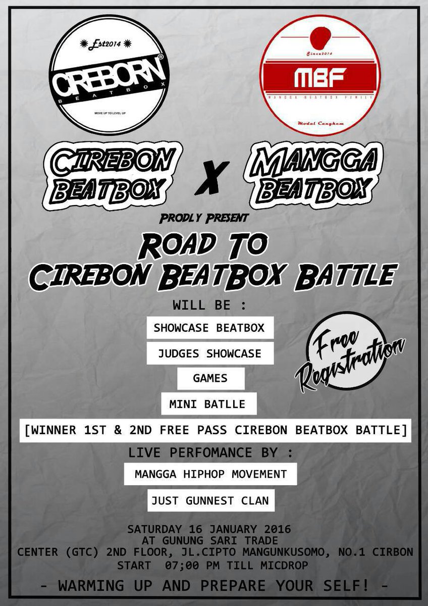 #BeatboxEvent #Cirebon #Indramayu #IndonesiaBeatboxUnite <a href="/Beatboxiation/">Beatbox Wong Cirebon</a> <a href="/Cirebornbtbx/">Cireborn Beatbox</a> Mangga Beatbox Family.