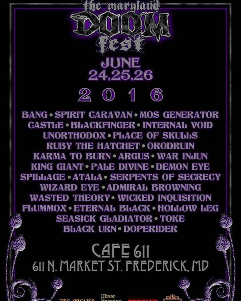 TheSludgelord's tweet photo. Maryland Doom Fest line up 2016 #marylanddoomfest #liverituals #bandstocheckout #sludgelor… https://t.co/B05Sy2mvRk https://t.co/VBmzfKK81O