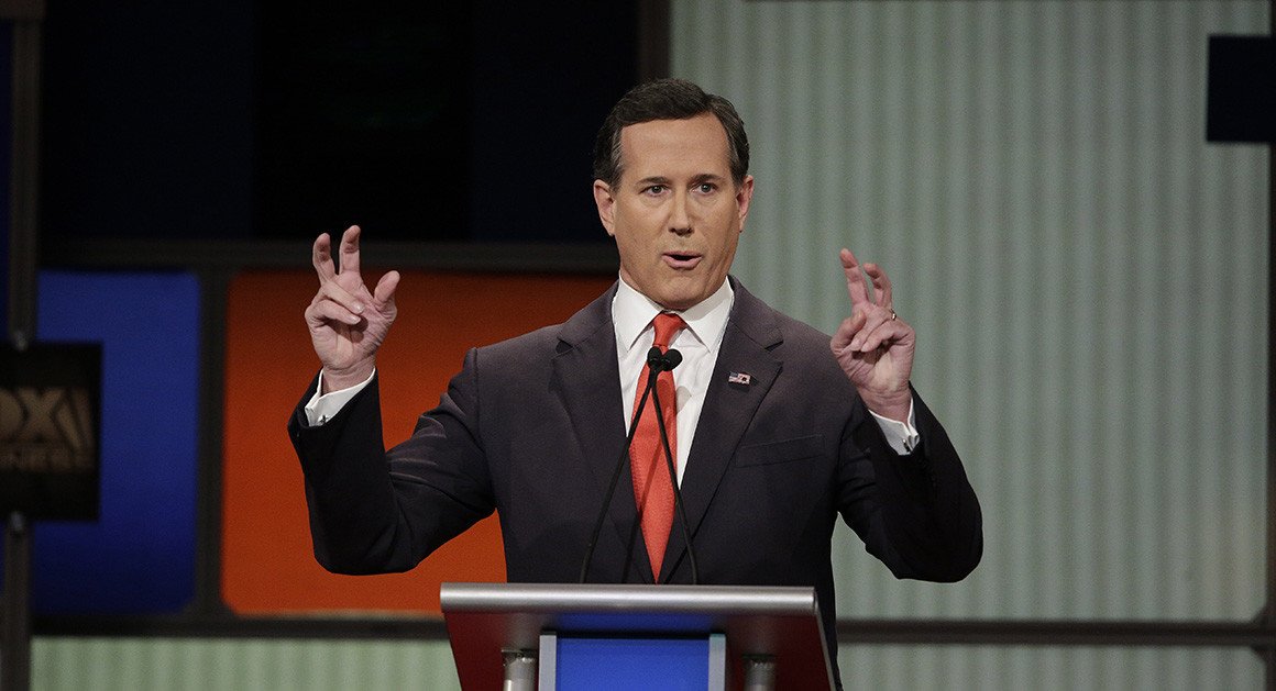 politico's tweet image. .@RickSantorum: 'Go Google Rick Santorum and Hillary Clinton' politi.co/1nmjLSi | AP Photo