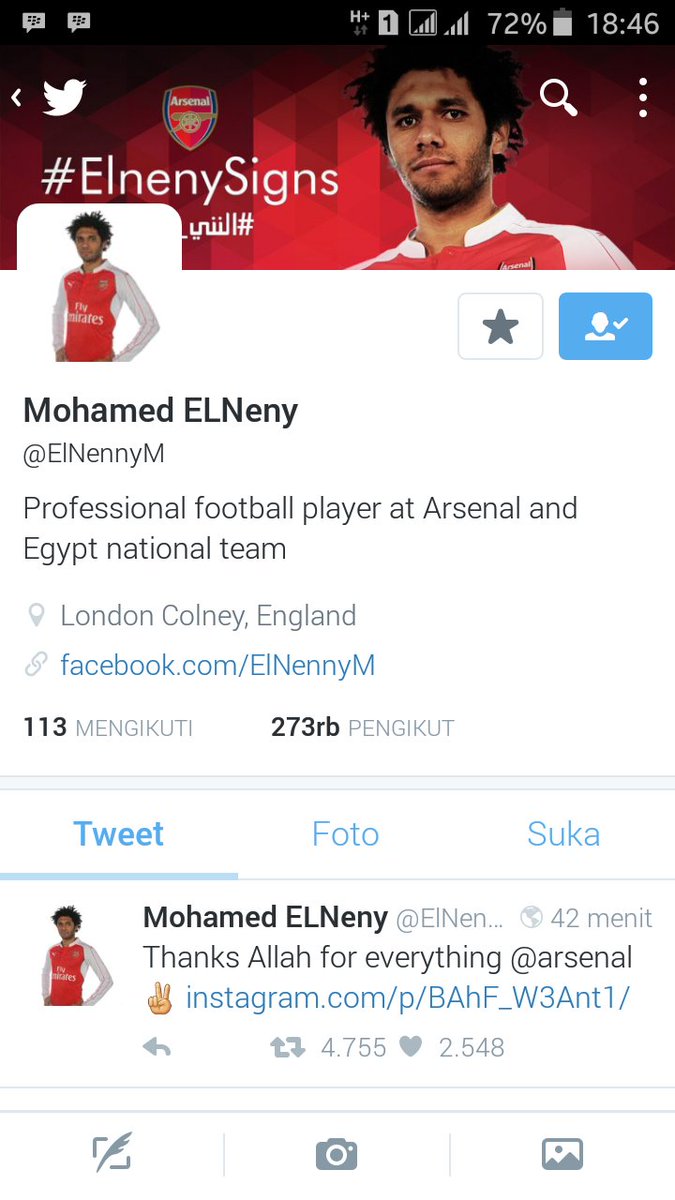 _ojram's tweet photo. Welcome Elneny @Arsenal..Amunisi baru gudang peluru😎😎 #MuslimPlayer https://t.co/LEuWax6n4a